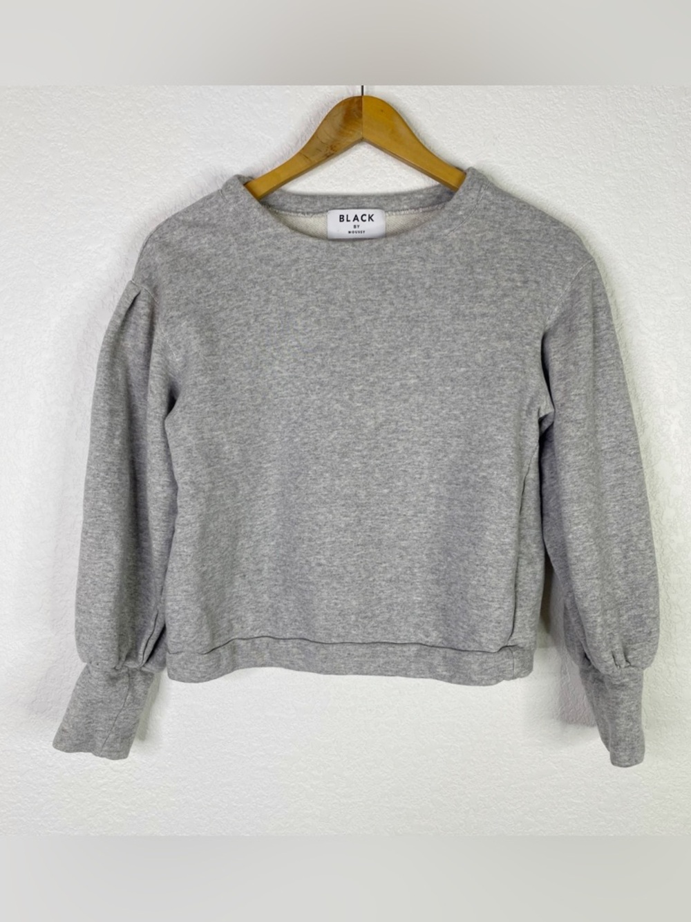 Black By Moussy Gray Balloon Sleeve Pullover Sweatshirt